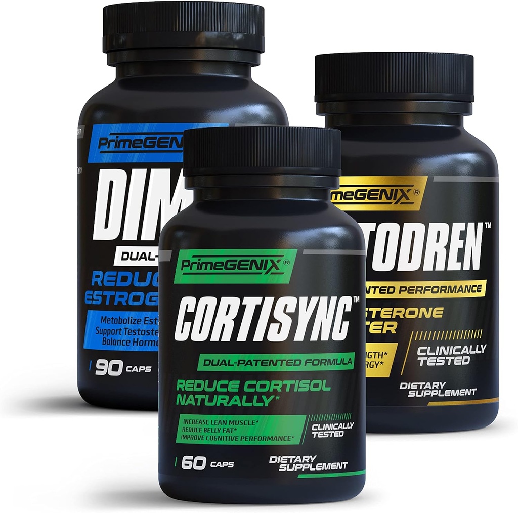 Ultimate Edge Stack ← DIM 3X, Testodren & CortiSync Bundle Apoyo Muscle Growth ← Reducir Stress ← Made in USA