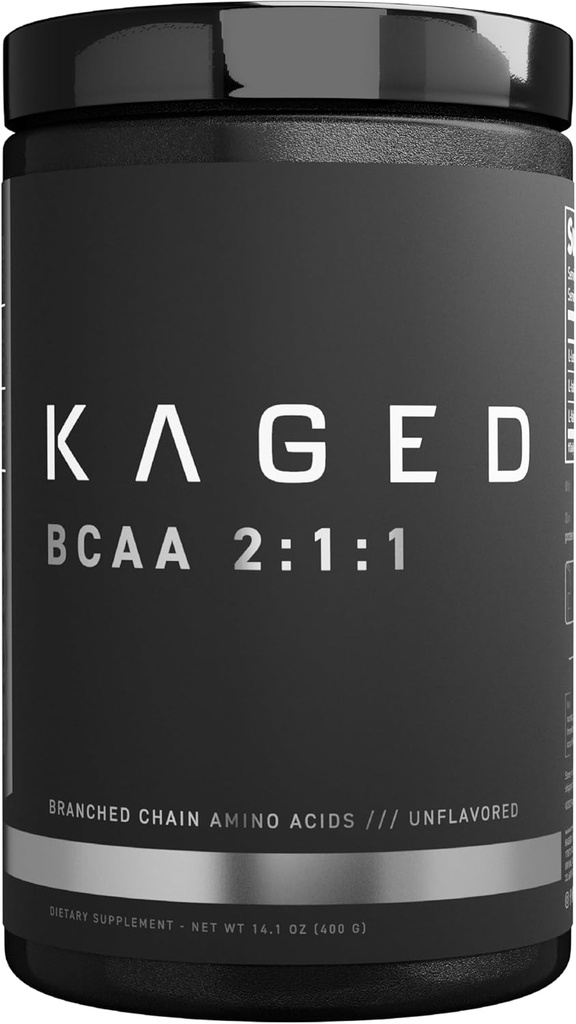 BCAA Powder, Kaged BCAAs Amino Acids, Fermented, Plant Based & Vegan Friendly Branched Chain Amino Acid, 5g BCAA Suplementos de Aminoácidos sin sabor para Hombres, 72 Servimientos