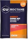 GU Energy Roctane Ultra Endurance Energy Drink Mix, Vegan, Gluten-Free, Kosher, 35 mg de Caffeine y Dairy-Free n-the-Go Energy for Any Workout, 10 Single-Serving Packets, Tropical Fruit