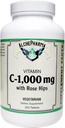 C-1000mg (ácido ascórbico) con 50 mg Rose HIPS -Soy Corn Gluten Gratis (250 Tabletas)