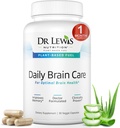 Suplementos cerebrales para la memoria y el enfoque – Dr. Lewis Daily Brain Care Capsules con Aloe Vera – Suplemento Nootrópico y Energía de base vegetal para la Fog cerebral, la claridad mental y el soporte inmunológico – 90 cápsulas