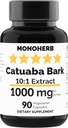 MONOHERB Catuaba Bark Extract 1000 mg - 90 cápsulas vegetarianas