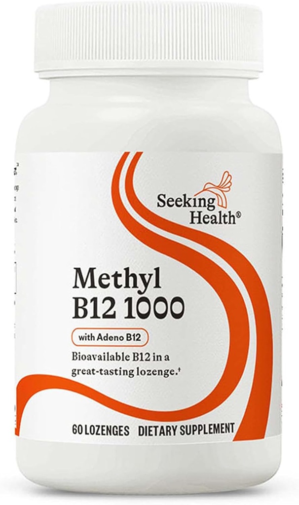 Buscando el metil B12 1000, 1000 mcg B12 como Adenosylcobalamin y Metilcobalamina, apoya los niveles de homocisteína y la metilación, MTHFR Support, Vegan y Vegetariano (60 lozenges)*
