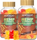 HOOLOO Ganchos de cáñamo para las horas de cama más felices " Focus, Extra Strength 2,800,000mg Hemp Oil Infused Gummy Bears Fruity, Sugar Free, 120ct Edibles, Made in USA