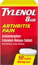 Tylenol 8 Hour Arthritis Pain Relief Extended-Release Tablets, 650 mg Acetaminophen, Joint Pain Reliever & Fever Reducer Medicine, Oral Pain Reliever for Arthritis & Joint Pain, 50 Count