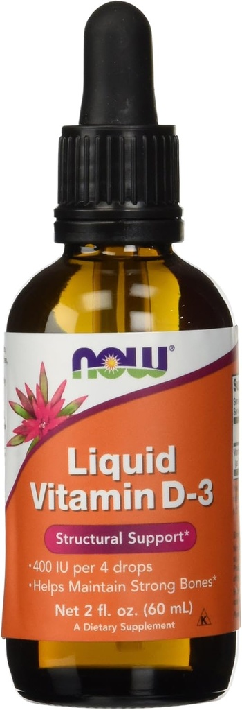Ahora Alimentos Vitamina D3 Líquido 4 onza (Pack de 2)