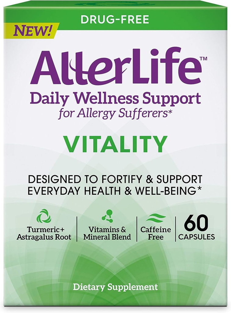 Vitality Capsules, Suplementos de Alergia diaria para la salud cotidiana " Well-Being, 60-Count