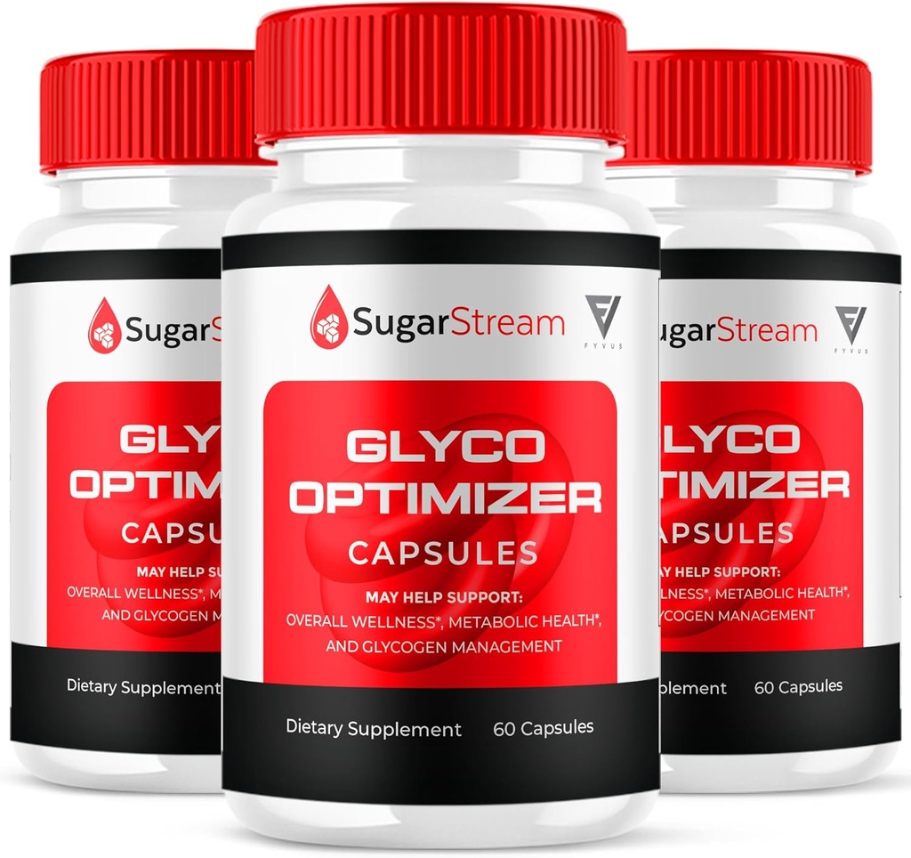 (3 Pack) Sugar Stream Glyco Optimizer Capsules, SugarStream Advanced Glyco Optimizer and Blood Support Supplement, Sugar Stream Maximum Strength Glycogen Support Multivitamin Formula (180 cápsulas)