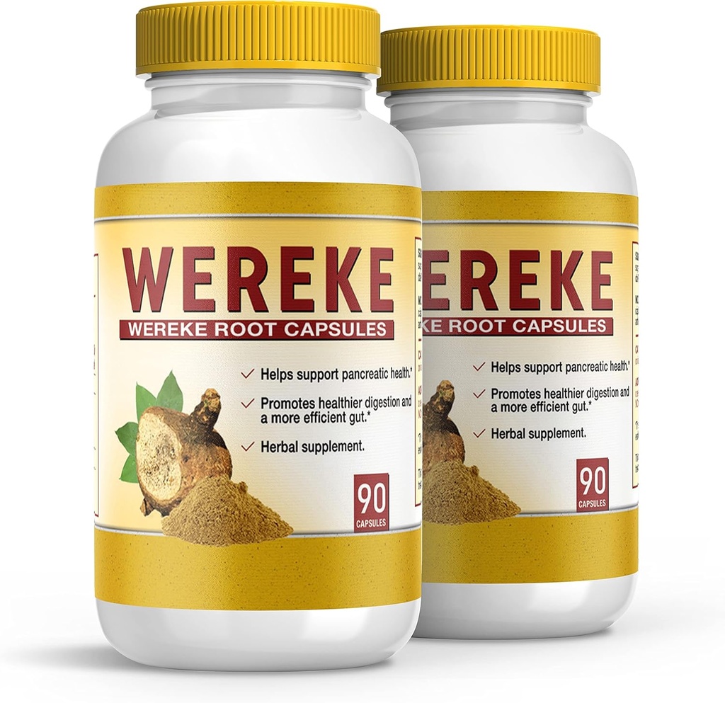 Wereke Raiz de Wereke en Capsulas. Guereque Set de 2 frascos. Reumas, Gastritis, Anti inflamatorio Natural