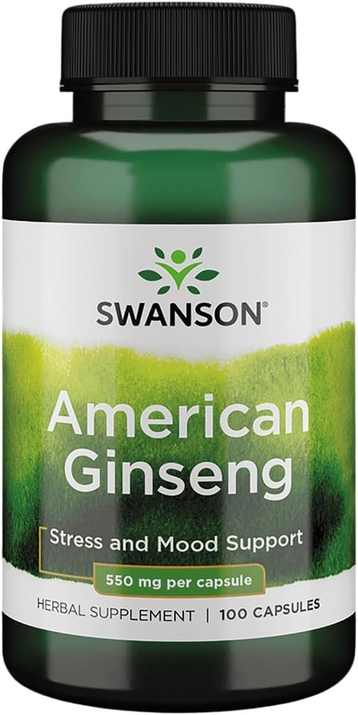 Swanson Premium Brand American Ginseng 550 Milligrams 100 cápsulas