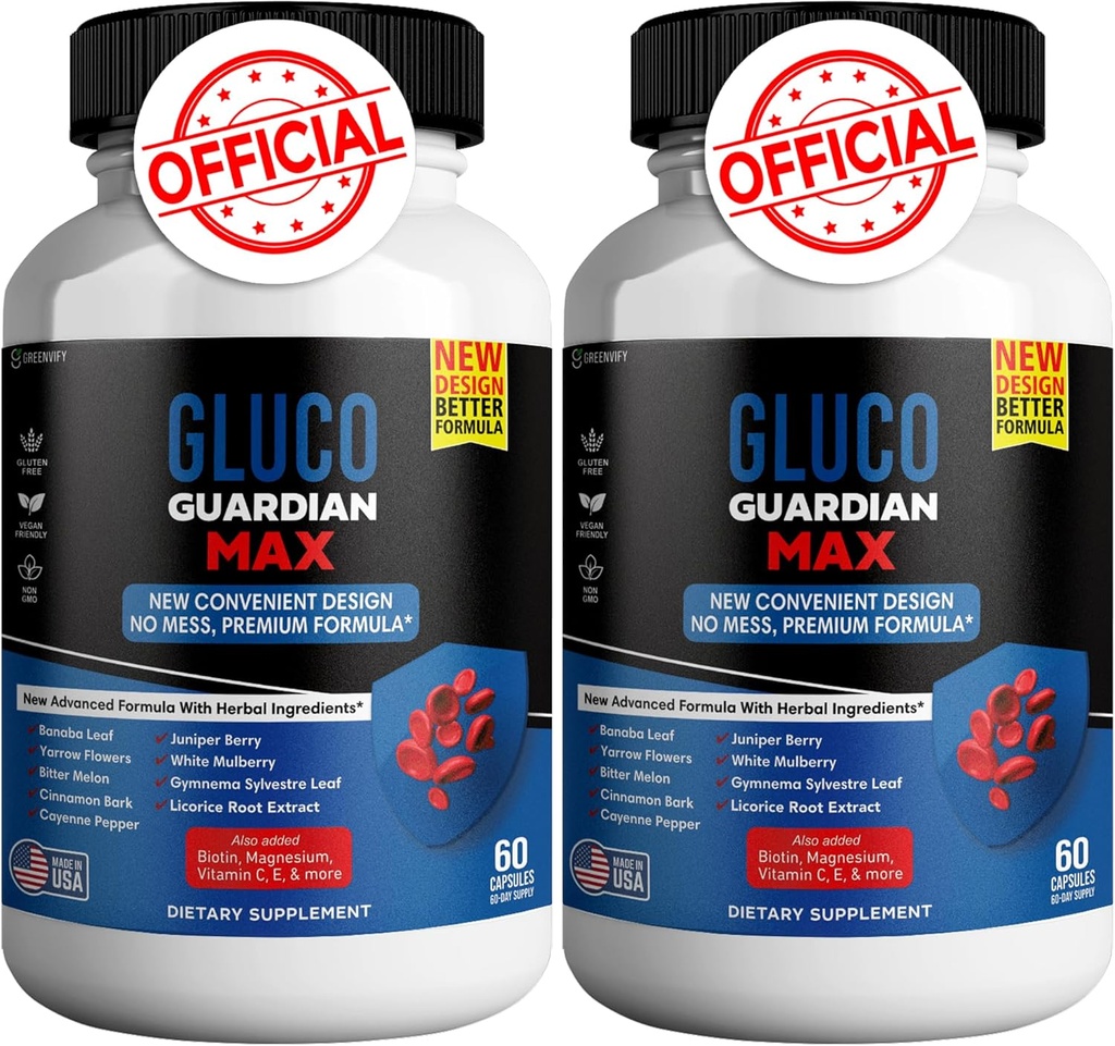 Gluco Guardian Max Advanced Wellness Support Capsules – Vitamina, Mineral y Herbal Suplemento con Magnesio, Vitamina C, Zinc y Banaba Hoja – No GMO, Libre de gluten – 120 cápsulas (2)