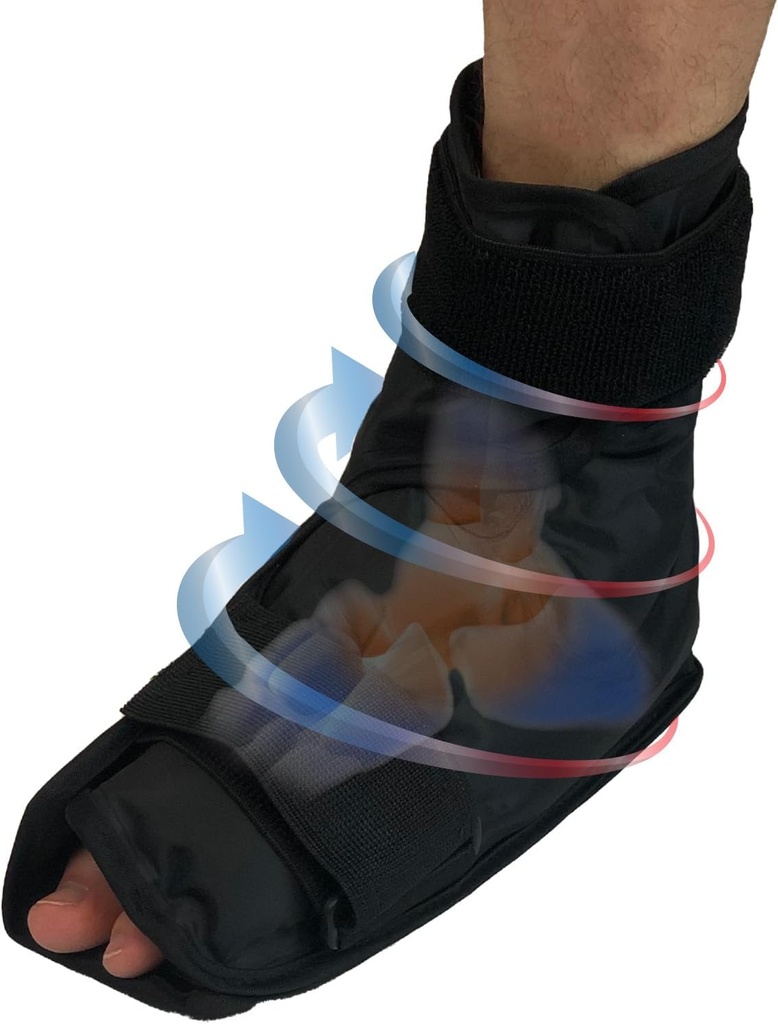 Pie &amp; Ankle Pain Relief Hot/Cold Gel Wrap - Alivio eficaz de pies y tobillos dolores &amp; tobillos utilizando la compresión Gel Ankle Ice Pack Wrap - Calentado o enfriado, Metas Todas las áreas de Ankle & Foot - Large
