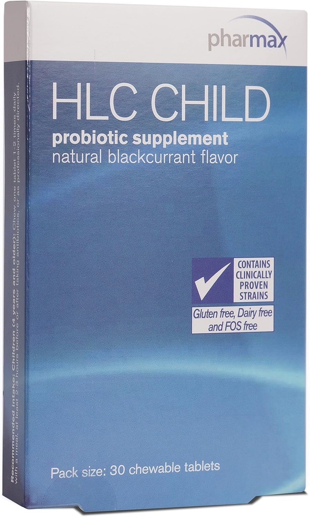 Farmacéutico HLC Niño Silencioso Suplemento Probiótico para Niños Silencio 30 Tablas Chewable Silencio Natural Blackcurrant Flavor