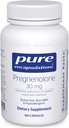 Encapsulaciones puras Pregnenolona - 30 mg - Soporte hormonal - Memory Support &amp; Brain Supplement - Gluten Free &amp; Vegan - 180 cápsulas