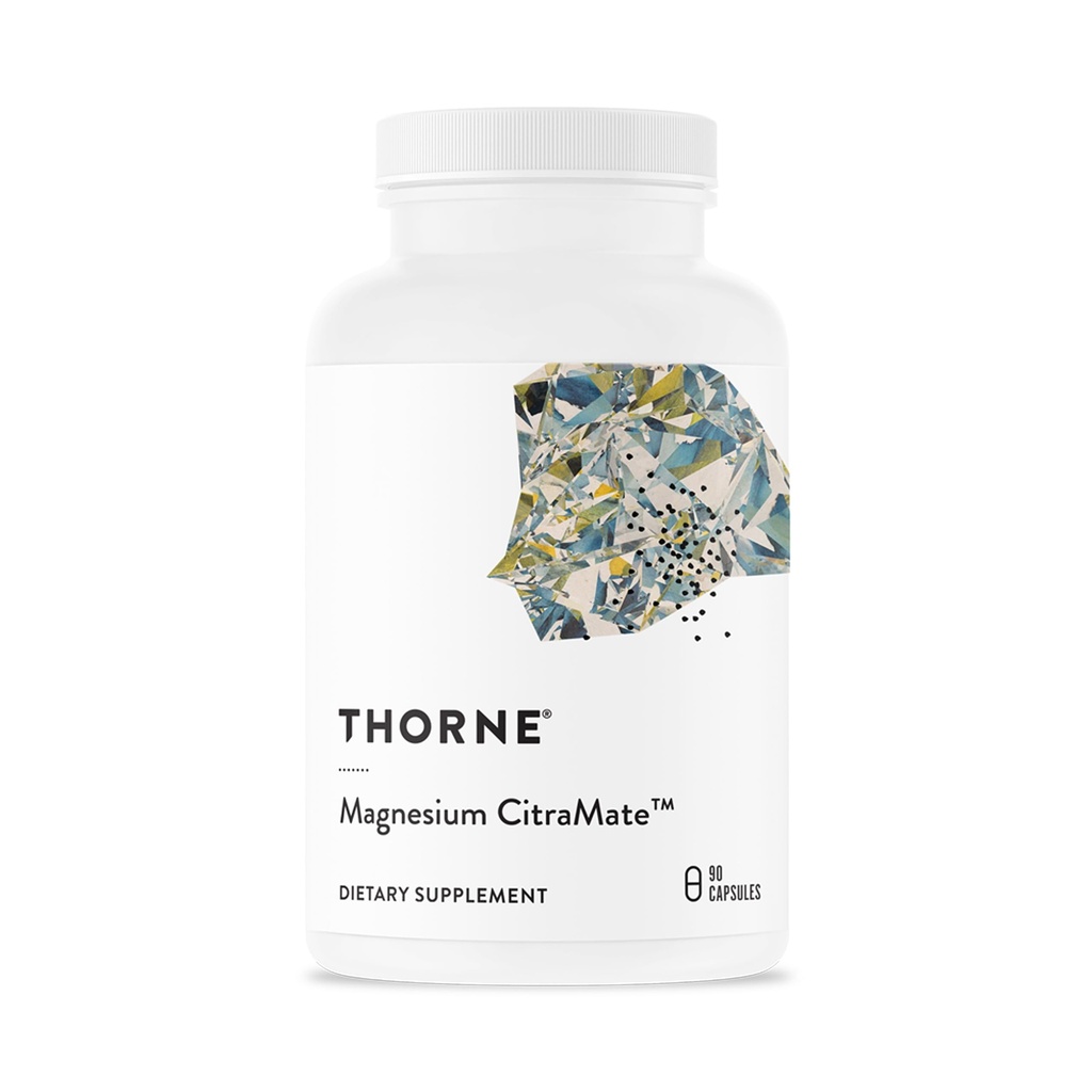 THORNE - CitraMate de Magnesio - Citrate de Magnesio &amp; Suplemento Malato - Apoyo a la salud del corazón, músculos esqueléticos, función de los pulmones, densidad de bonificación > Más* - Certificado de terceros - 90 Servimientos