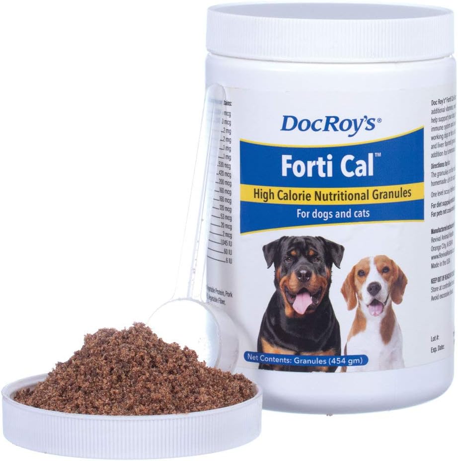 El suplemento nutricional Forti Cal Calorie High Calorie para perros y gatos, apoya la energía y la competencia, ideal para cachorros, gatitos y animales activos, carne asada y sabor vivo, 120 cerdas suaves