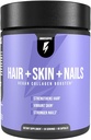 InnoSupps Hair + Skin + Nails Supplement ¦ Vegan Collagen Booster  Biotin, B12, Horsetail Herb Powder ← Estimular el crecimiento del cabello, revitalizar la piel, fortalecer las uñas  60 cápsulas