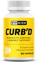 FITKICK Curb’D Capsules – Appetite de no receta " Ahorro de apoyo, Fórmula de energía " con extractos naturales – Ketones de frambuesa, grano de café verde " Aurantium – 60 cápsulas veganas