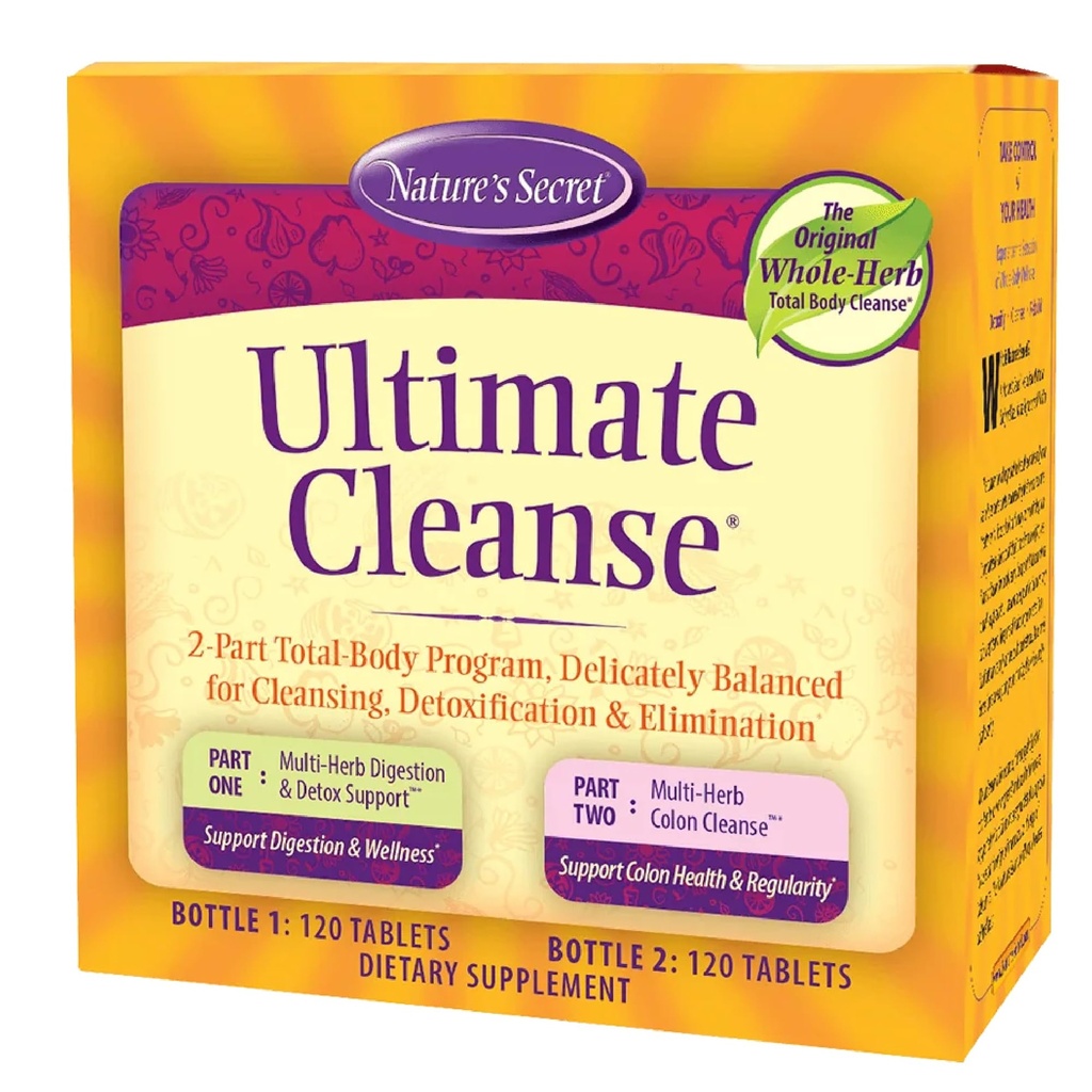 El Secret Ultimate Cleanse de la Naturaleza - 2-Parte Total Body Program for Balanced Body Cleansing, Detoxification & Elimination - Multi-Herb Digestion & Multi-Herb Colon Cleanse Supplements - 240 Tablets