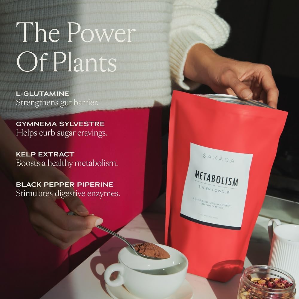 SAKARA Super Powder Bundle - Metabolismo Super Polvo, Chocolate &amp; Fiber Super Polvo, Hint of Pineapple - Ayuda Digestive Health with Digestive Enzymes Supplement Powder