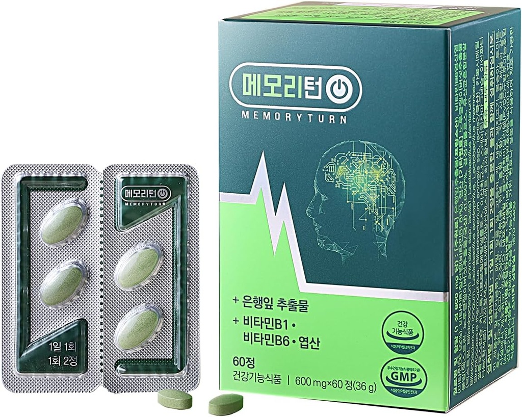 Memoryturn] Suplemento cerebral – Nootrópico natural con Mane &amp; Ginkgo Biloba de León – Apoya el enfoque, la memoria y la salud cognitiva – Fórmula probiótica con vitaminas B &amp; Folato para el bienestar diario