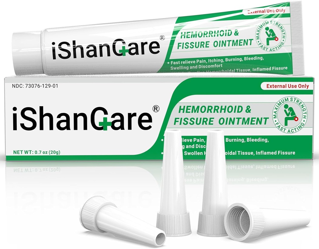 Hemorrhoid Cream, Hemorrhoid &amp; Fissure Treatment Ointment Extra Strength, Relief Anal Pain, Itching, Bleeding, Swelling, Discomfort, Natural Herbs Fast Acting Ingredients, Contiene Vitamin E