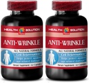 cápsulas antirrugas para cara - ANTI-WRINKLE COMPLEX - Minerales de piel, suplemento anti-envejecimiento, vitamina E colágeno, antirrugas suero, ácido alfa lipoico, píldoras antirrugas para las mujeres, 2 Bot 120 Caps