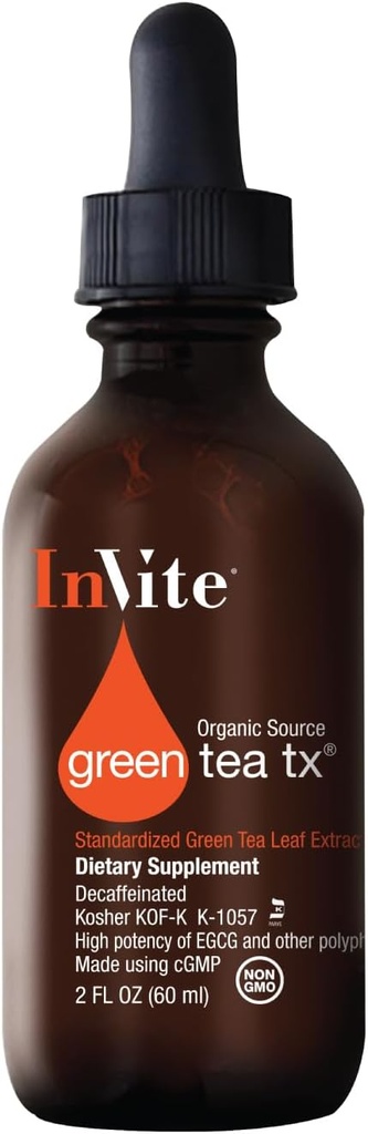 Invitar Tea Verde Tx® - Soportes Salud Inmune - Combina el Extracto de Té Verde y la Vitamina C - Un gotero tiene el Poder Antioxidante de hasta dos tazas de Té Verde - 2 onzas Fluidas