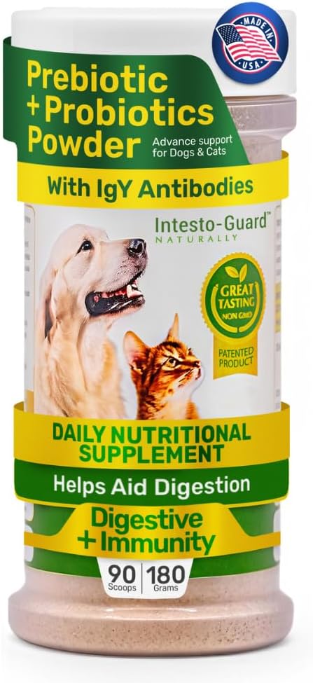 Powder Probiotics for Dogs & Cats Bowel Digestive Immune Supports Gut Flora Nutrition Immunity (90 Scoop Pack 1)