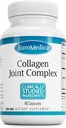 Complejo Conjunto EuroMedica Collagen - Suplemento Colágeno para Apoyo Conjunto de Salud - Suplemento dietético con Boswellia Extracto " Tipo II Collagen - Retrocedimiento Bajo " Soporte de rodilla - 60 cápsulas