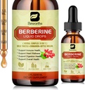Suplemento de bereberina con canela de Ceylán - Bereberina gotas líquidas con Curcumina Turmérica, canela de Ceylán, Melón de Bitter, Fitooma de Berberina para el sistema de digestión, Immune Health Support -Vegetarian