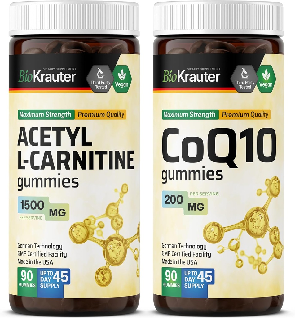 BIO KRAUTER Acetyl L-Carnitine 90 Gummies & CoQ10 90 Gummies