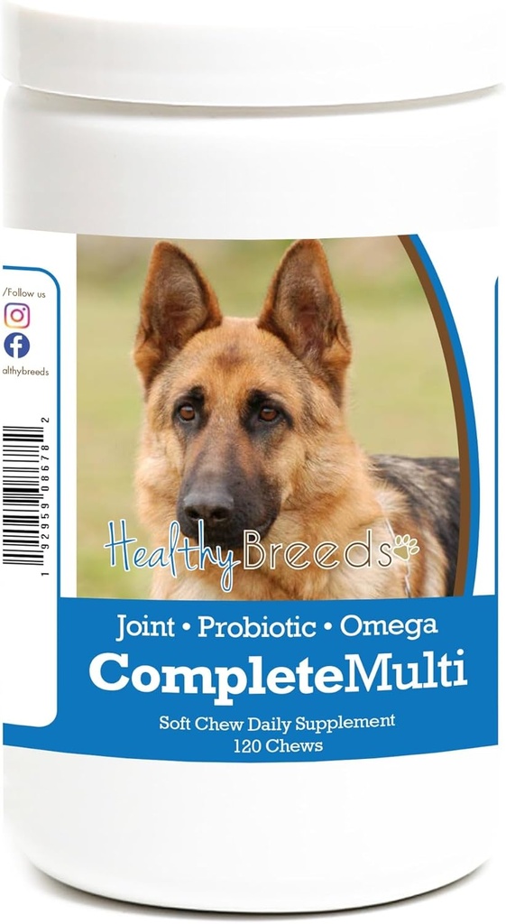 Saludable razas pastor alemán todo en un multivitamina suave Chew 120 cuenta