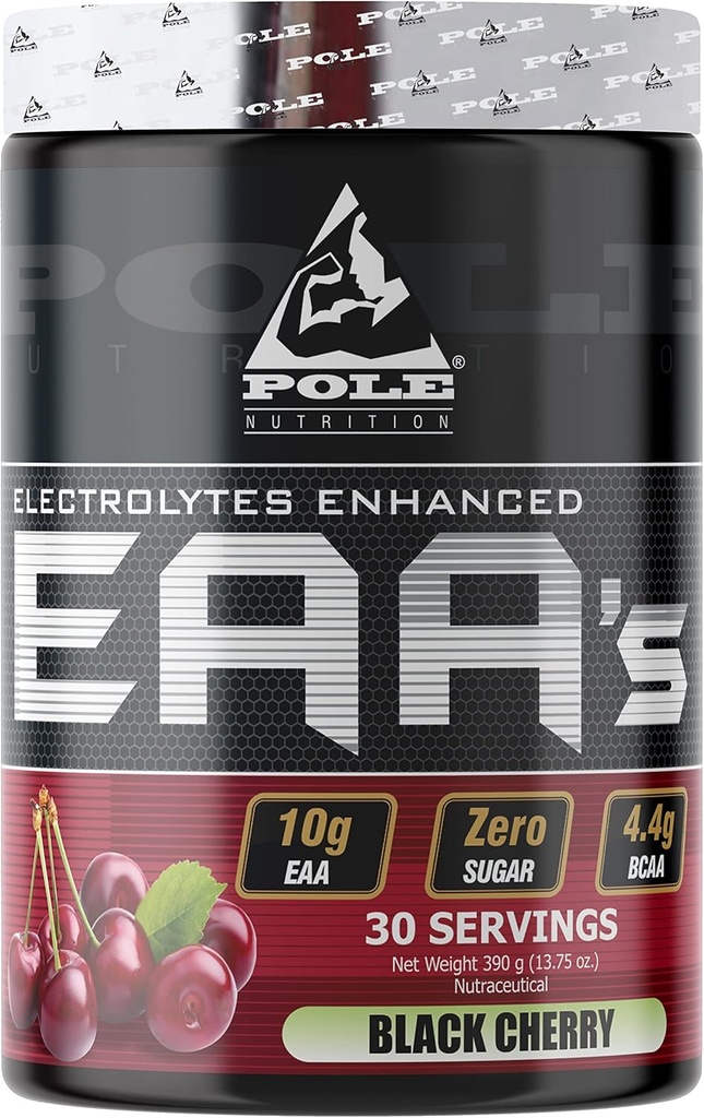 EAA Electrolytes Enhanced | Zero Sugar, Flavoured | 390 Gram 30 Servings (Black Cherry)