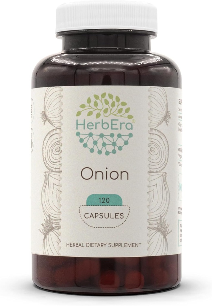 HerbEra Onion 120 cápsulas, 500 mg, Onion (Allium Cepa) Bulb seco (120 cápsulas)