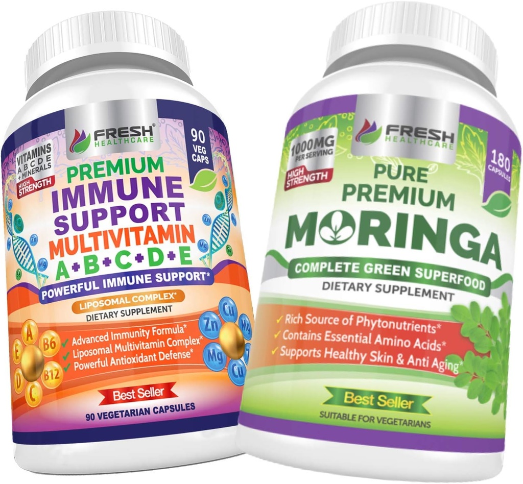 FRESH HEALTHCARE Immune Multivitamin and Moringa Superfood - Bundle