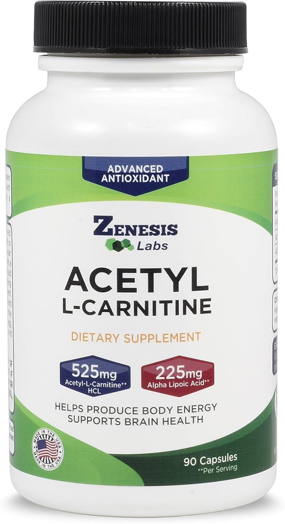 Labs de Zenesis Acetyl L-Carnitine con ácido lipoico alfa - 90 cápsulas