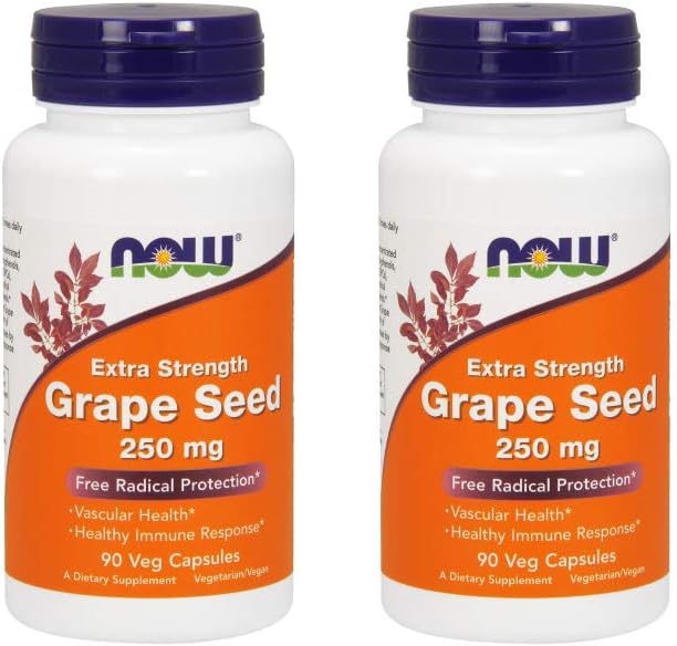 AHORA Alimentos Grape Seed Extracto 250mg, 90 Vcaps - (Pack de 2)
