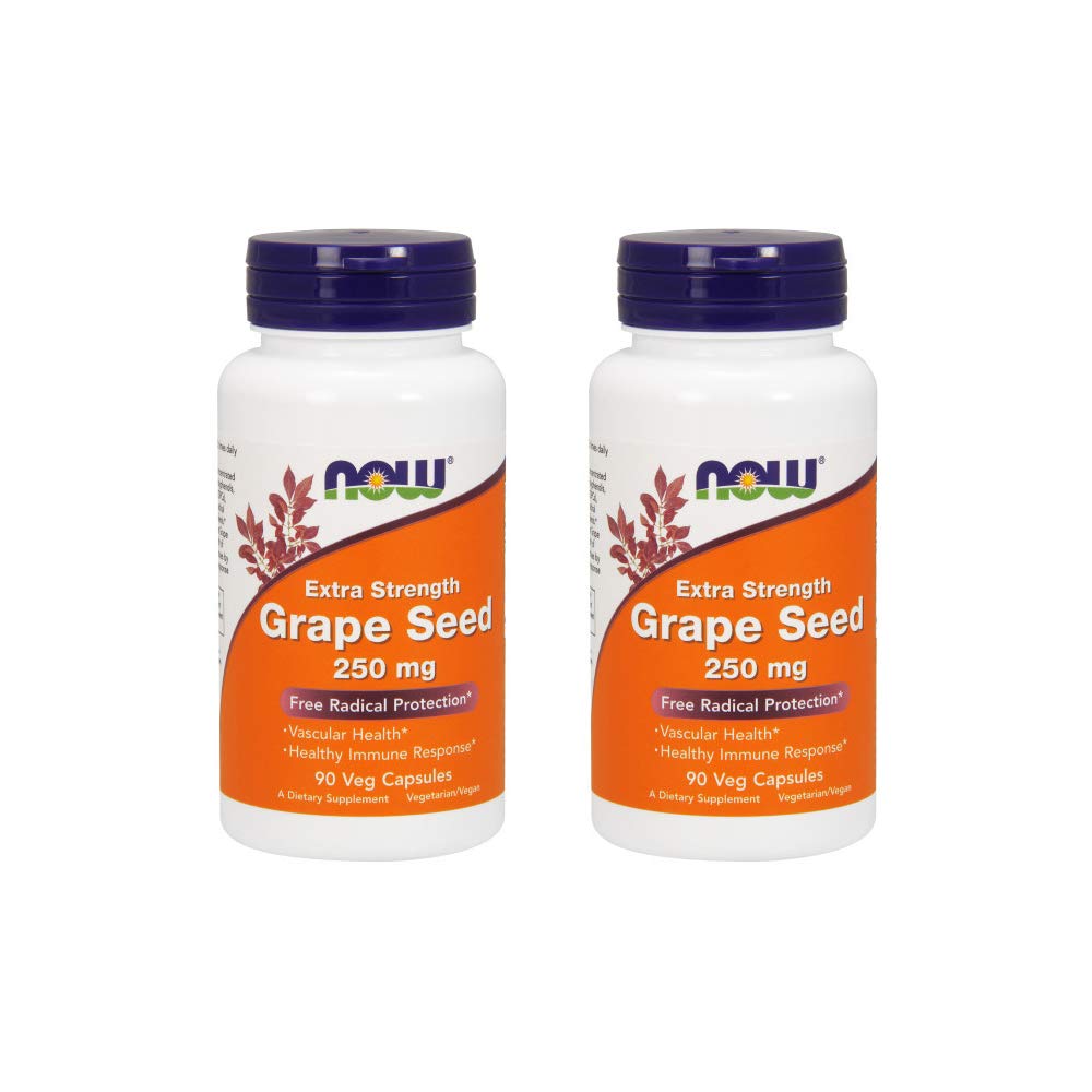 NOW Foods Grape Seed Extract 250mg, 90 Vcaps - (Pack of 2)