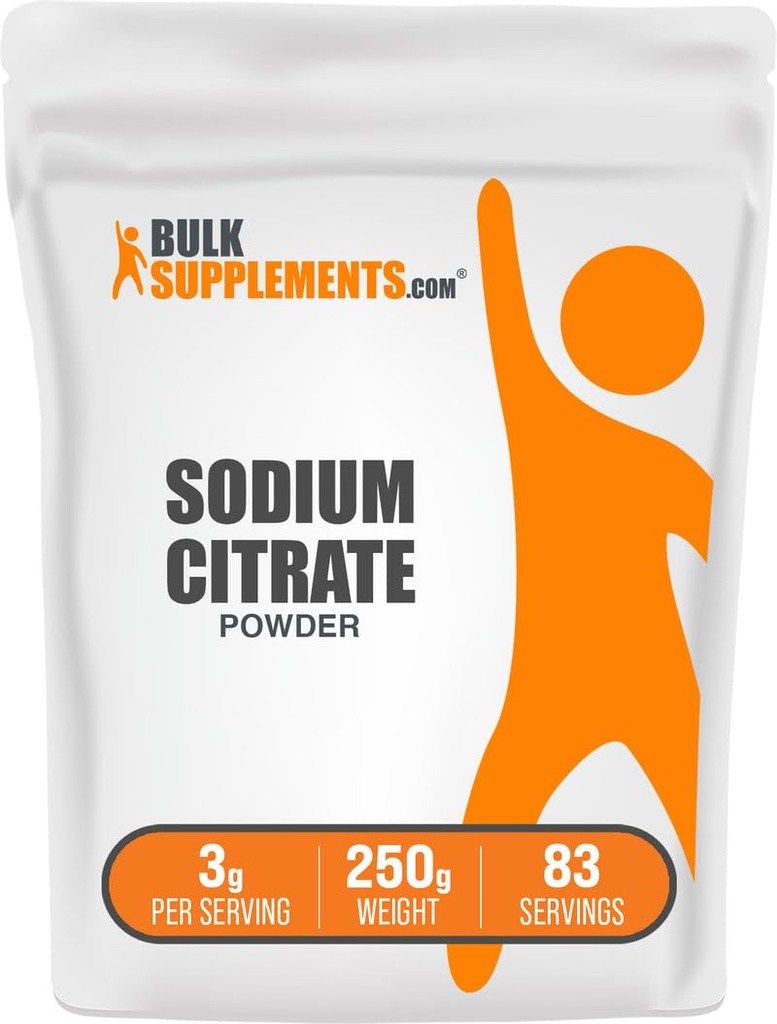BulkSupplements.com Sodium Citrate Powder - Sodium Citrate Food Grade, Emulsifier, Flavor Enhancer - Gluten Free, 3g per Serving, 250g (8.8 oz) (Pack of 1)
