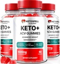 (3 Pack) Keto Spell ACV Gummies, KetoSpell Keto ACV Fórmula avanzada de pérdida de peso, todo natural de Apple vinagre 1000MG, KetoSpell Keto + suplemento ACV, Gomitas Reseñas (180 Gummies)