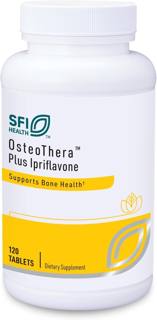 Klaire Labs SFI Health Osteothera Plus Ipriflavone Tablets - Complejo de calcio multifactorial y hipoalergénico " Isoflavone Derivative Bone Support Formula with Vitamin K, D3, Magnesium (120 Tablets)