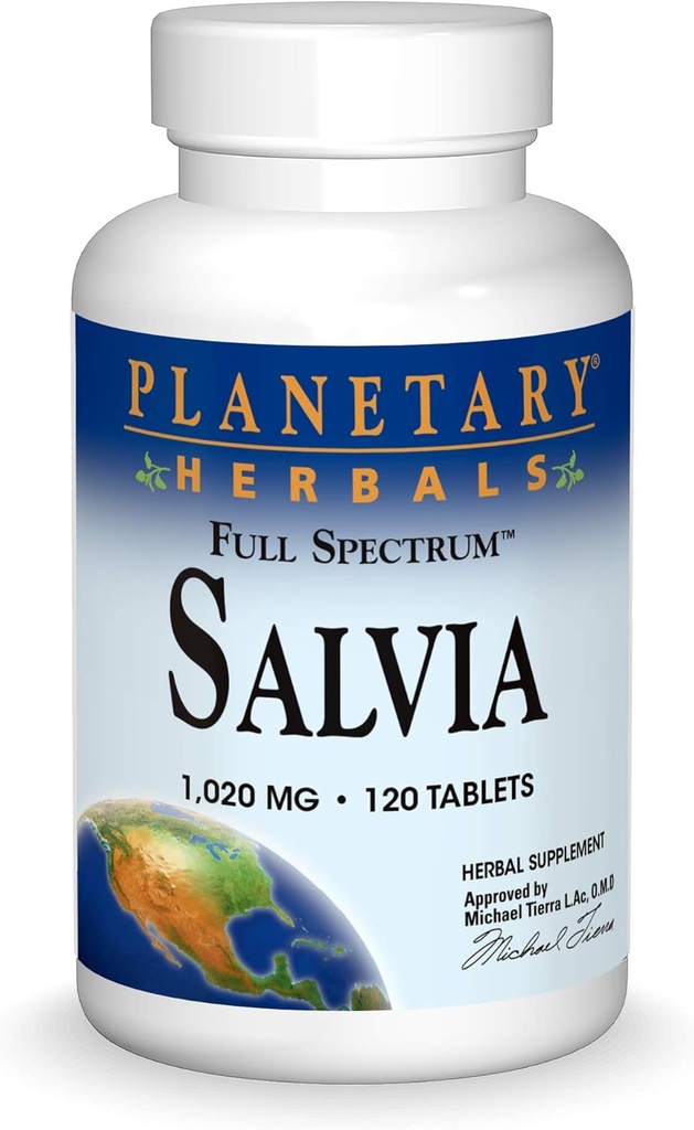 Herbals planetarios, Salvia, 1.020 miligramos, 120 Tablas