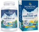 Naturales nórdicos Aceite de hígado de bacalao, limón - 180 geles blandos - 750 mg Total Omega-3 con EPA &amp; DHA - Corazón &amp; Salud cerebral, Inmunidad saludable, Bienestar general - No GMO - 60 Actuaciones