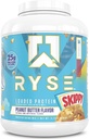 Polvo de proteína cargada RYSE - mantequilla de cacahuete espontáneo - 25g Whey Protein Isolate " Concentrate with Prebiotic Fiber " MCTs - Low Carb, Low Sugar, Digestive-Friendly - 54 Servings / 4 lb Tub