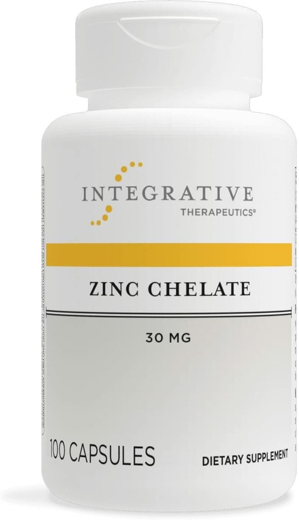 Terapéutica integrada Zinc Chelate - Antioxidant Support &amp; Healthy Immune Función* - Suplemento mineral para hombres y mujeres - sin lácteos &amp; sin gluten - 100 cápsulas (100 piezas)