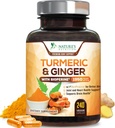Curcumin Turmeric Suplemento 1950mg - 95% Curcuminoides con Turmeric Orgánica " Ginger, BioPerine Black Pepper for Best Absorption, Nature's Vegan Joint Support, Non-GMO, Bottled in USA - 240 cápsulas