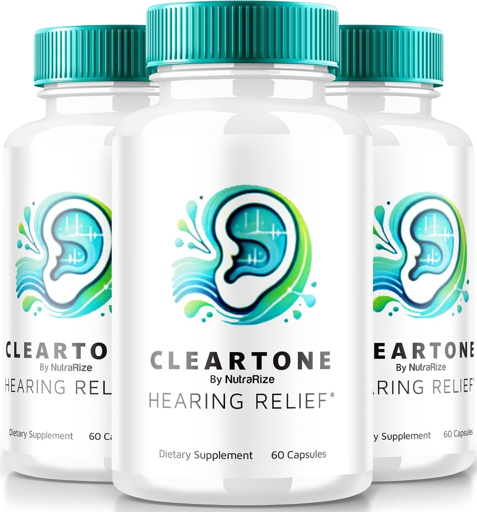 NutraRize (3 Pack) ClearTone Tinnitus, Clear Tone Pills for Hearing, ClearTone Pills Suplemento para la salud total del oído, Official Auditory Support Capsules, ClearTones Review (180 cápsulas)