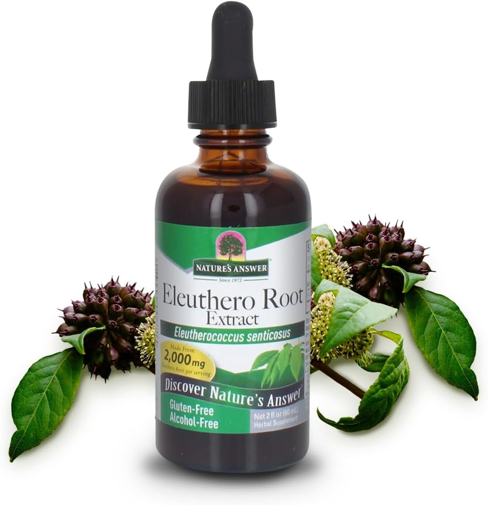 Nature's Answer Alcohol-Free Eleuthero Root, 2-Fluid Ounces | Vegan | No Preservatives Gluten Free Eleuthero Extract