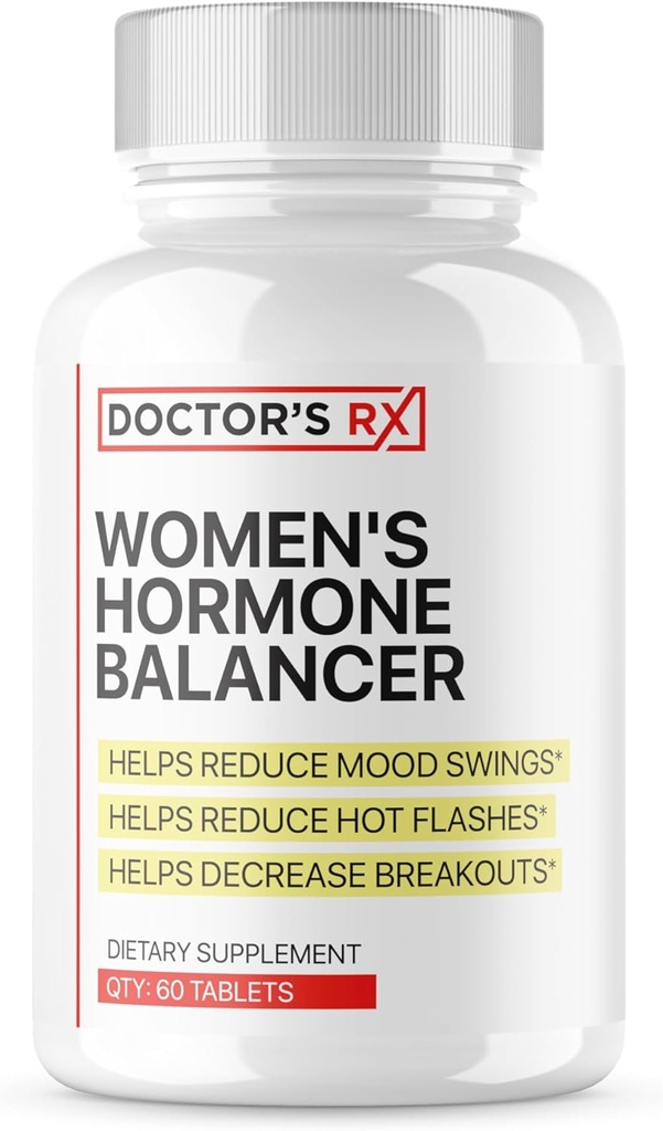 Dr's RX Silencio #1 Salonador de Hormonas Rated para Mujeres Silencio Testado clínico Soporte para PMS, Menopause, Bloating & Fatigue TEN Ultra Strength Fórmula + 14 Ingredientes ← 3rd Party Tested - 60 cápsulas